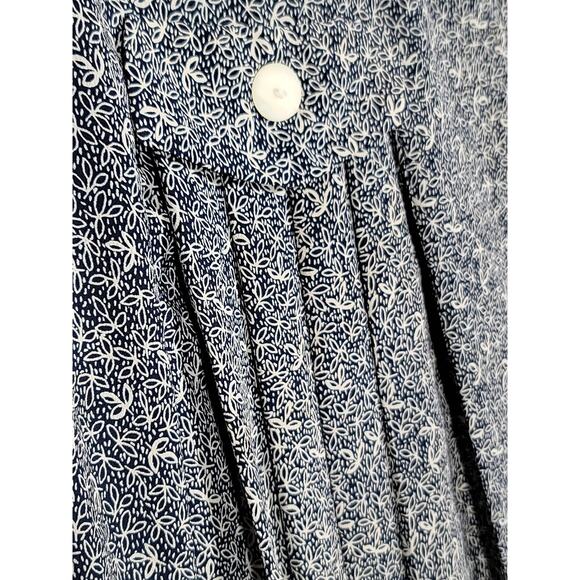 Talbots Sara Campbell Pleated Button-Up Short Sleeve Women's 8P Cottagecore Midi - Picture 2 of 10